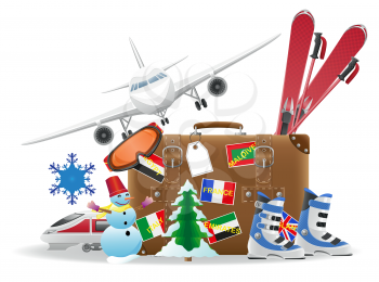 Royalty Free Clipart Image of Travel Elements