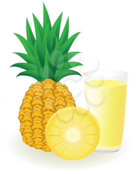 Royalty Free Clipart Image of a Pinaplle and Juice