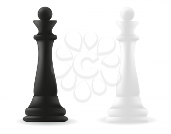 queen chess piece black and white vector illustration