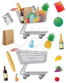 Royalty Free Clipart Image of a Shopping Set