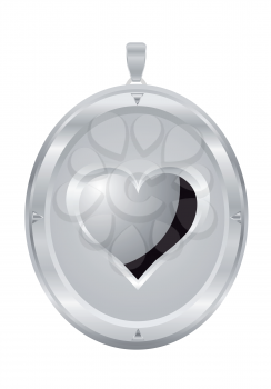 Royalty Free Clipart Image of a Silver Pendant