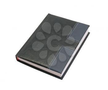 black notebook isolated on white background