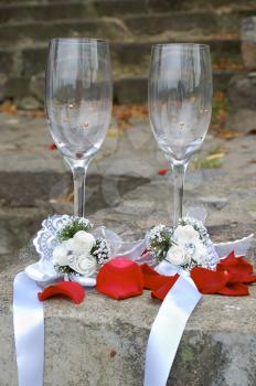 weddings two glasses for champagne