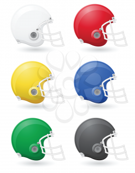 american football helments vector illustration isolated on white background