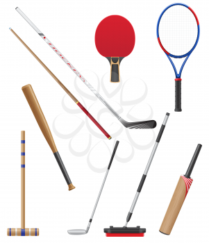 bits and stick to sports vector illustration isolated on white background