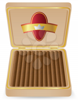 cigars in a box vector illustration isolated on white background