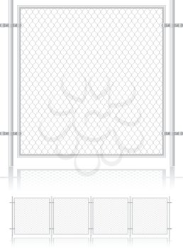 fence made ​​of wire mesh vector illustration isolated on white background