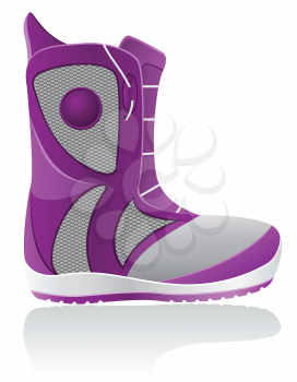boot for snowboarding vector illustration isolated on white background