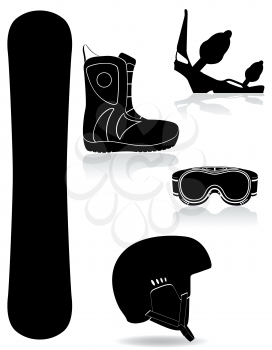Royalty Free Clipart Image of Snowboarding Elements