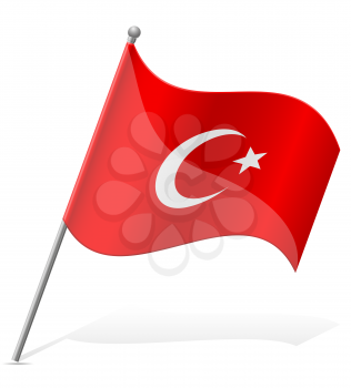 flag of Turkey vector illustration isolated on white background