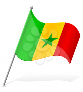 flag of Senega vector illustration isolated on white background