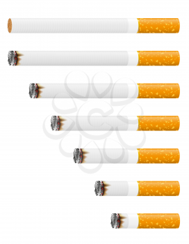smoldering cigarette vector illustration isolated on white background