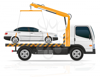 tow truck for transportation faults and emergency cars vector illustration isolated on white background