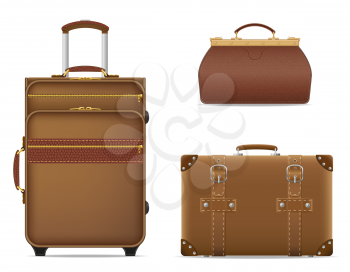 set icons travel bags vector illustration isolated on white background