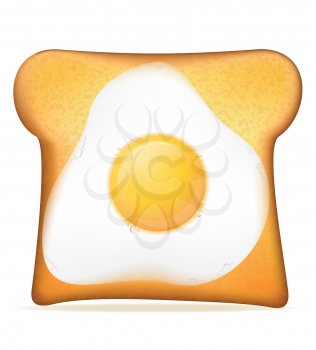 toast with egg vector illustration isolated on white background