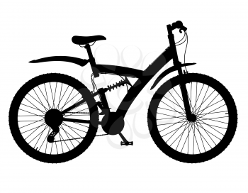 sports bikes with the rear shock absorber black silhouette vector illustration isolated on white background