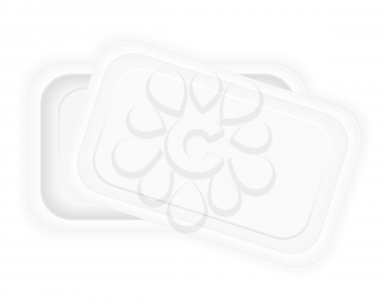 white plastic container packaging for food vector illustration isolated on background