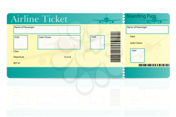 airline ticket vector illustration isolated on white background