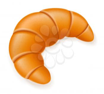 crispy croissant vector illustration isolated on white background