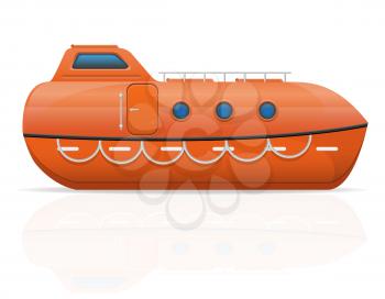 nautical lifeboat vector illustration isolated on white background