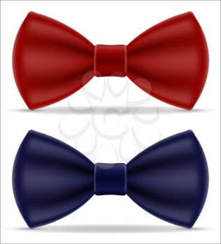 red and blue bow tie for men a suit vector illustration isolated on white background