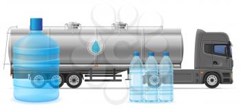 truck semi trailer delivery and transportation of purified drinking water concept vector illustration isolated on white background