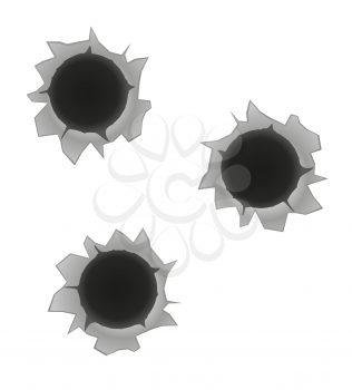 bullet holes vector illustration isolated on white background