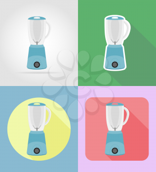 
mixer household appliances for kitchen flat icons vector illustration isolated on background