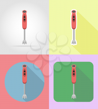blender household appliances for kitchen flat icons vector illustration isolated on background