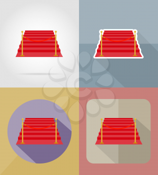 red carpet flat icons vector illustration isolated on background