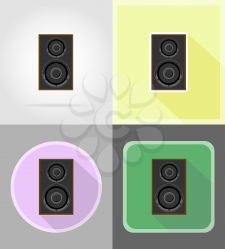 acoustic loundspeaker flat icons vector illustration isolated on background
