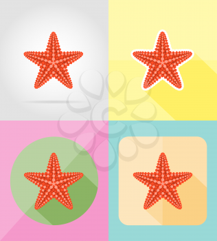 starfish flat icons vector illustration isolated on background