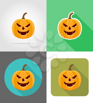 halloween pumpkin flat icons vector illustration isolated on background