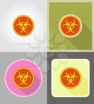 sign biohazard flat icons vector illustration isolated on background