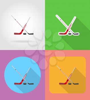 hockey flat icons vector illustration isolated on white background
