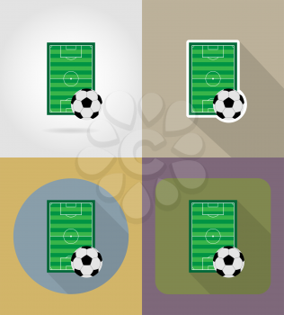 football soccer stadiun field flat icons vector illustration isolated on background