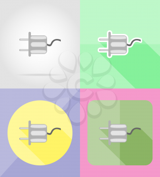 service power flat icons vector illustration isolated on background