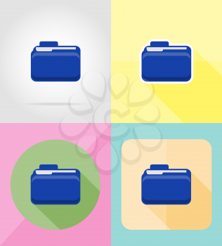 folder flat icons vector illustration isolated on background
