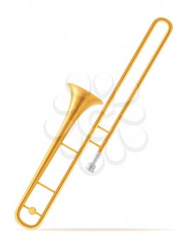 trombone wind musical instruments stock vector illustration isolated on white background