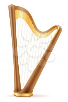 harp stock vector illustration isolated on white background