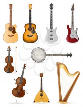 stringed musical instruments stock vector illustration isolated on white background