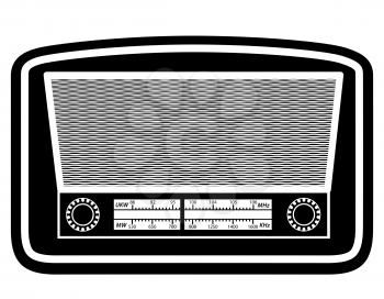 radio old retro vintage icon stock vector illustration black outline silhouette isolated on white background
