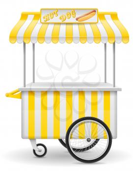 street food cart hot dog vector illustration isolated on white background