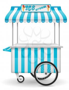 street food cart ice cream vector illustration isolated on white background