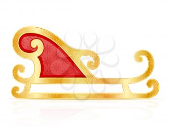 christmas sledges santa claus vector illustration isolated on white background