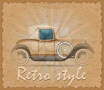 retro style poster old car stock vector illustration