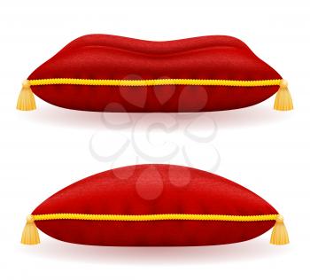 red velvet pillow vector illustration isolated on white background