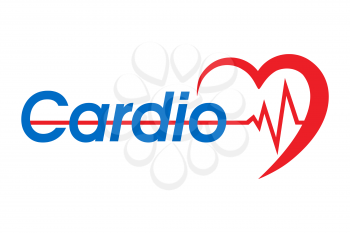logo for a cardio clinic vector illustration isolated on white background