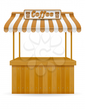street food stall coffee vector illustration isolated on white background