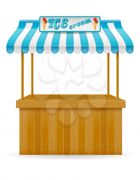street food stall ice cream vector illustration isolated on white background